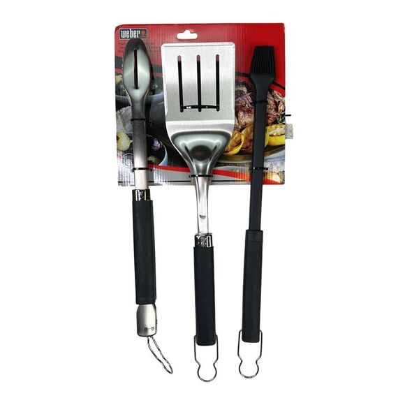 Weber Precision 3-Piece Grilling Stainless Steel Tool Set - Picture 1 of 4
